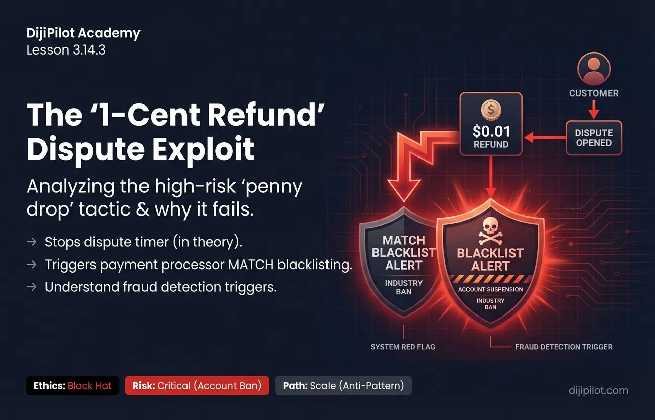 3.14.3 - The "1-Cent Refund": Issuing a $0.01 refund to technically close a dispute in the system (Difficulty: Beginner | Ethics: Black Hat | Path: Scale)