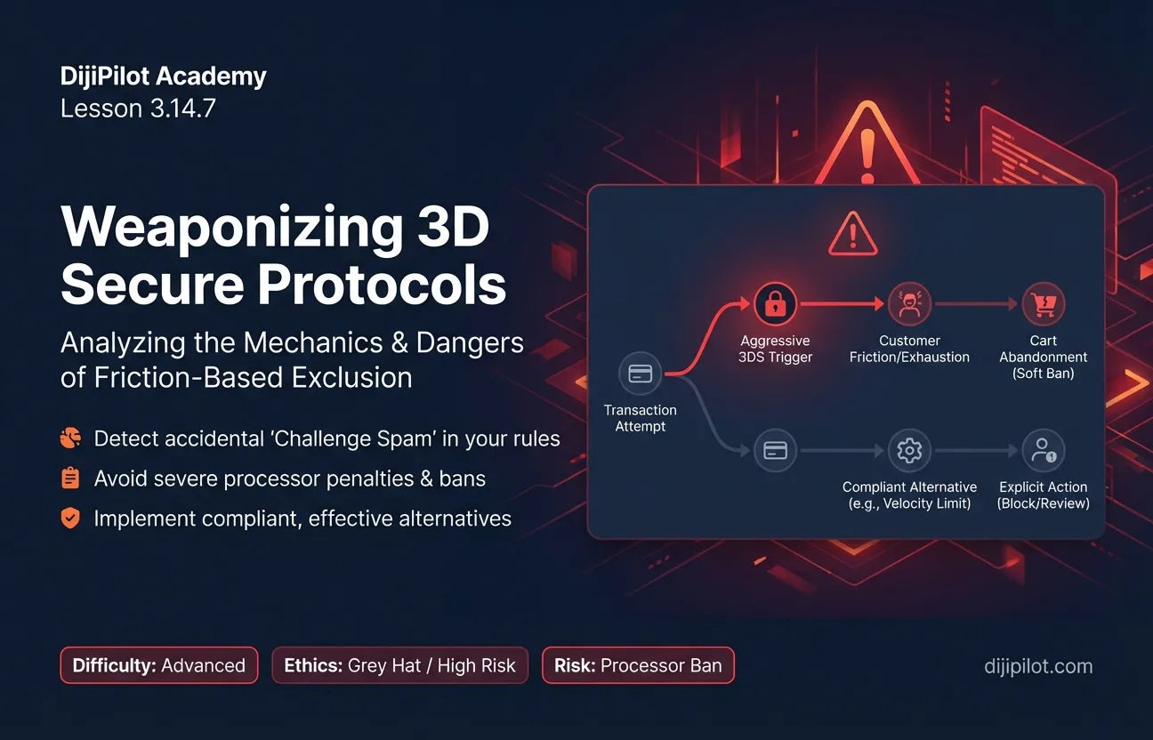 3.14.7 - Challenge Question Spam: Triggering excessive 3D Secure checks to frustrate serial returners (Difficulty: Advanced | Ethics: Grey Hat | Path: Scale)