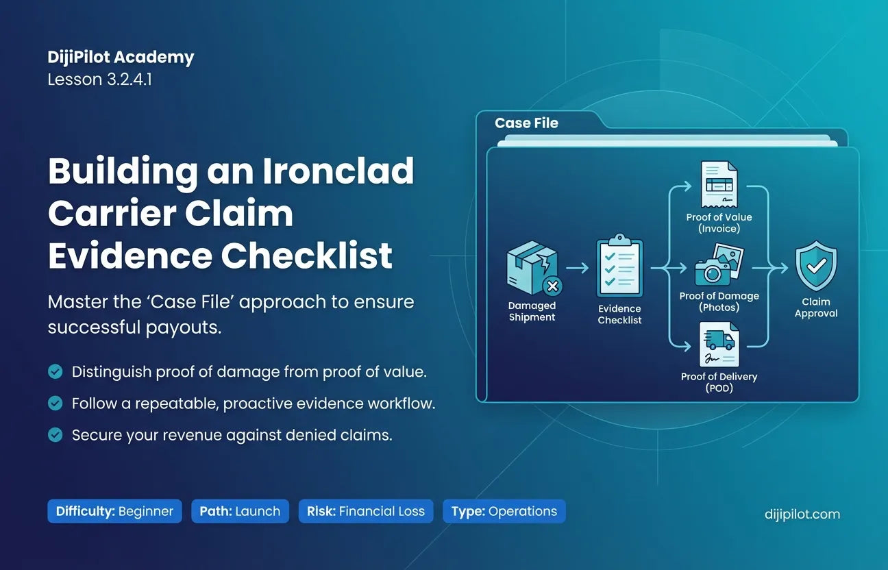 3.2.4.1 - What is the Required Evidence Checklist for Carrier Claims? (Difficulty: Beginner | Path: Launch)