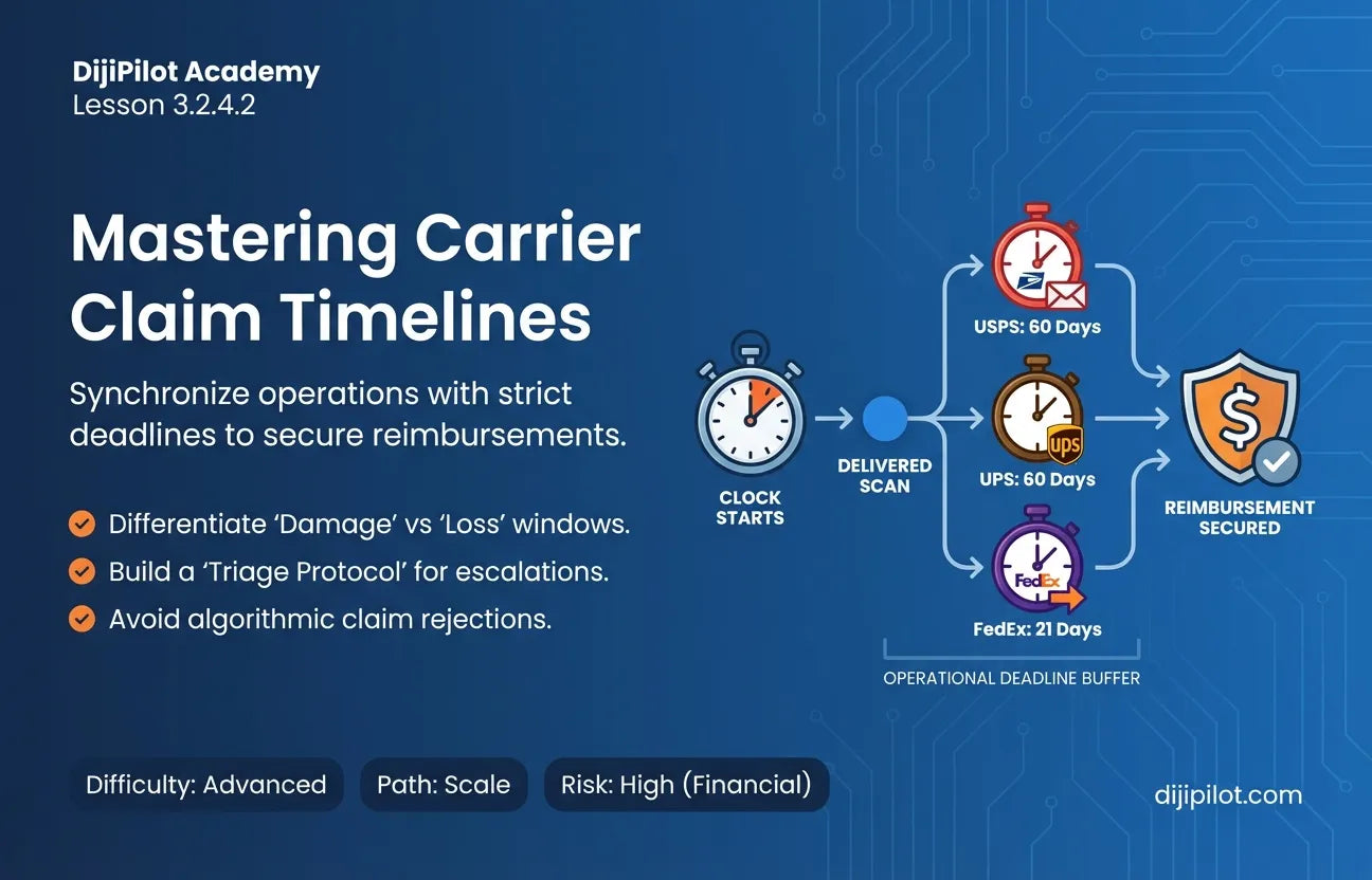 3.2.4.2 - Understanding Claim Timelines by Carrier (USPS, UPS, FedEx) (Difficulty: Advanced | Path: Scale)