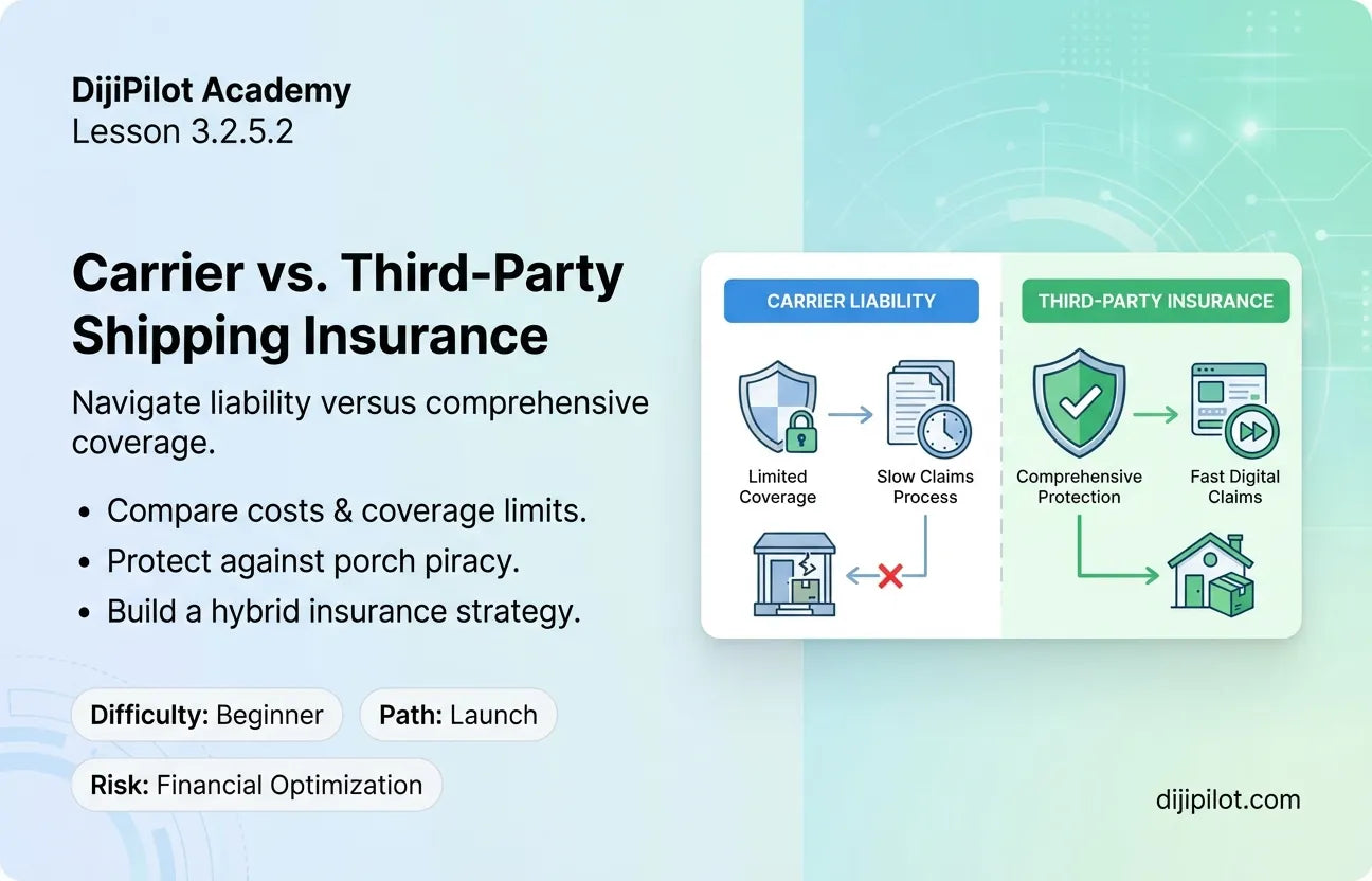 3.2.5.2 - Carrier Insurance vs. Third-Party Insurance (Shipsurance/Route): Pros and Cons (Difficulty: Beginner | Path: Launch)