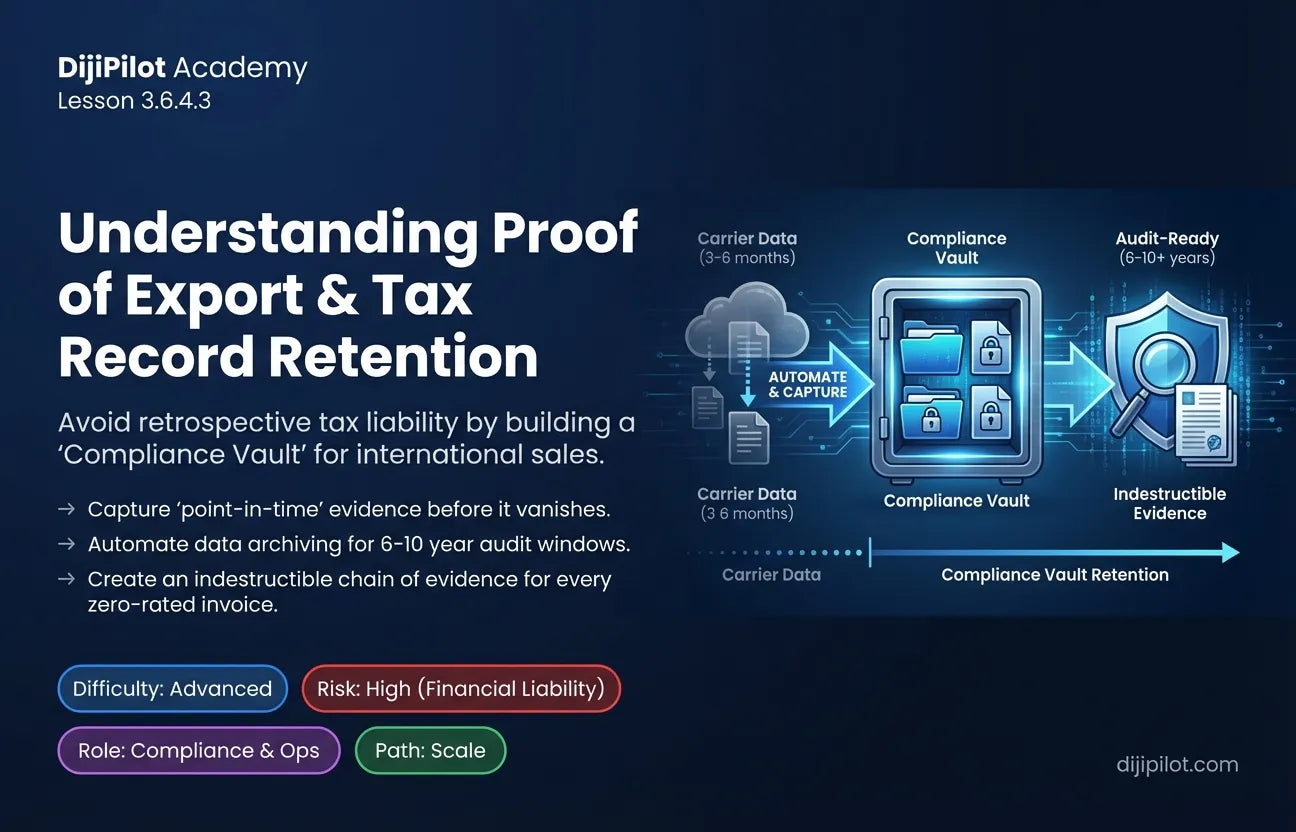 3.6.4.3 - Understanding Proof of Export & Tax Record Retention (Difficulty: Advanced | Path: Scale)