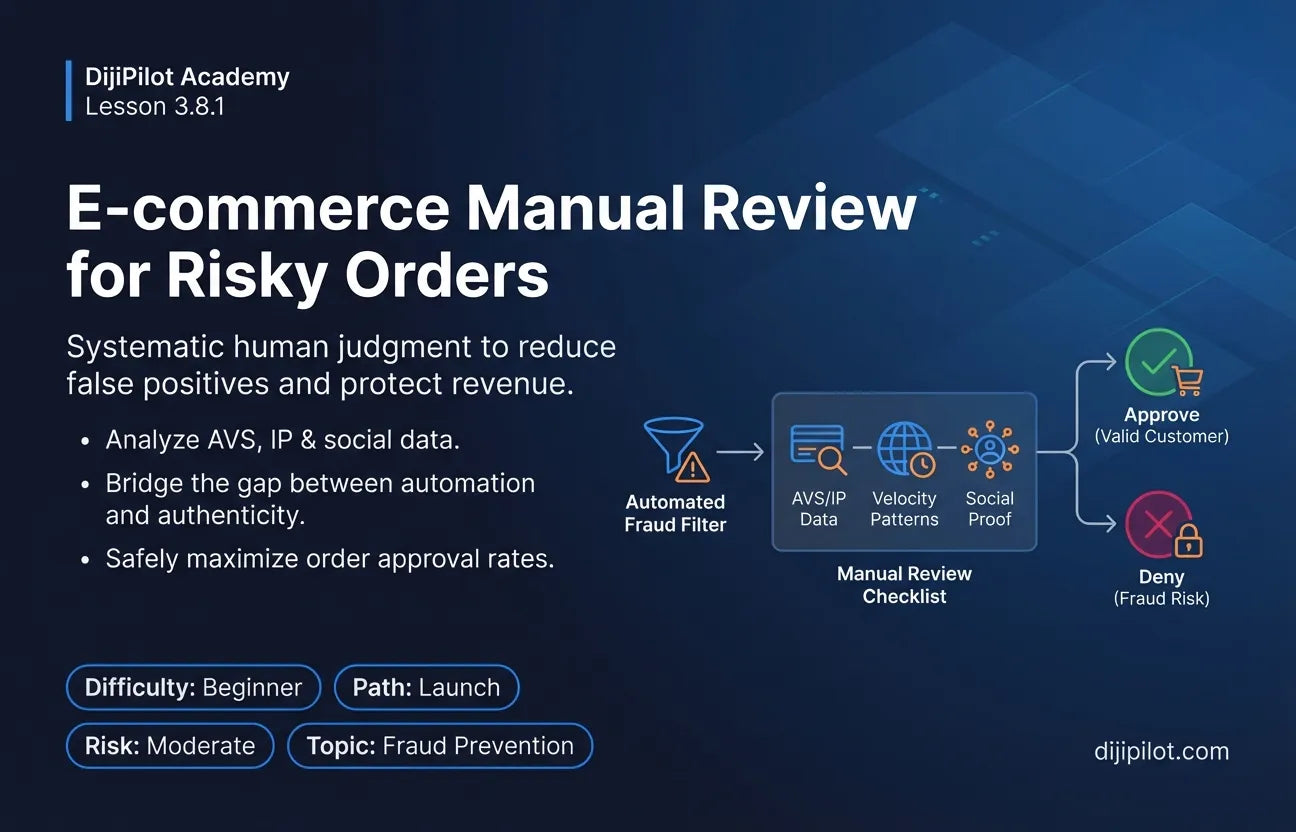 3.8.1 - What is a Manual Review Checklist for Risky E-commerce Orders? (Difficulty: Beginner | Path: Launch)