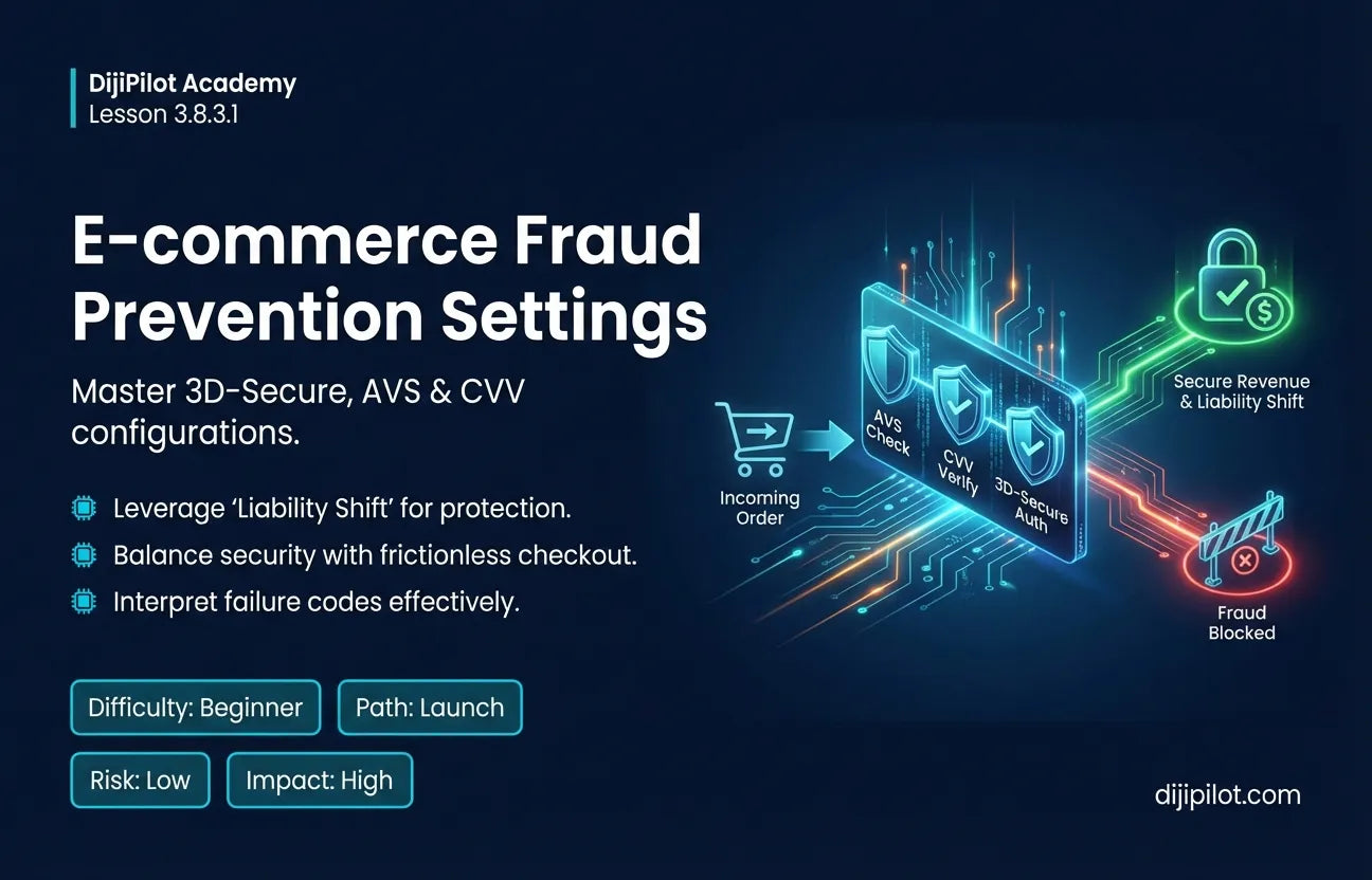 3.8.3.1 - How to Use 3D-Secure, AVS & CVV Settings to Prevent Fraud (Difficulty: Beginner | Path: Launch)