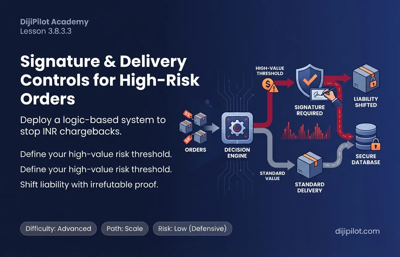 3.8.3.3 - When to Use Signature & Delivery Controls for High-Risk Orders (Difficulty: Advanced | Path: Scale)