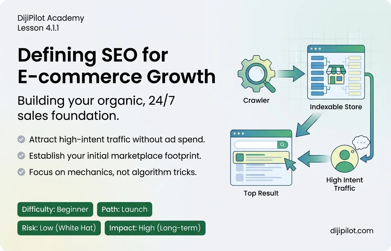 4.1.1 - Defining SEO and Its Importance for E-commerce Traffic Growth (Difficulty: Beginner | Path: Launch)