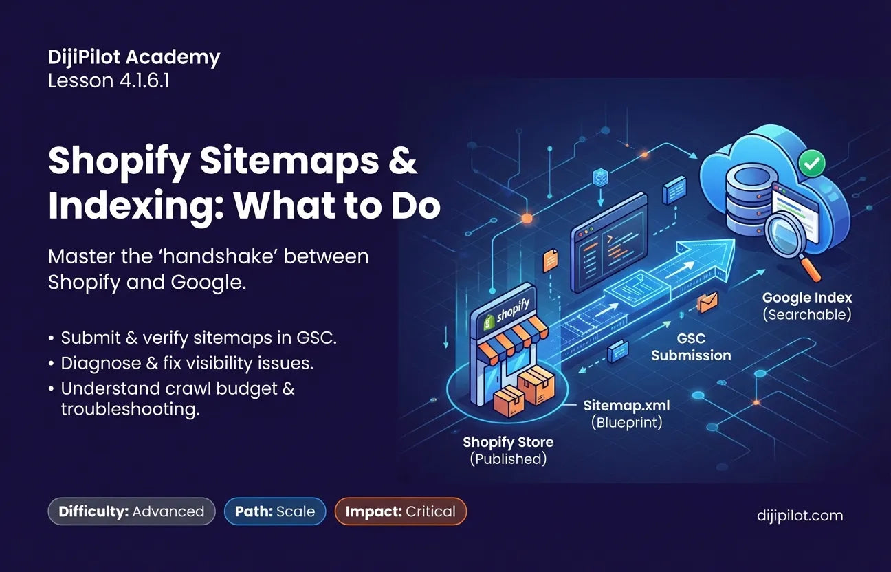 4.1.6.1 - Shopify Sitemaps & Indexing: What to Do (Difficulty: Advanced | Path: Scale)