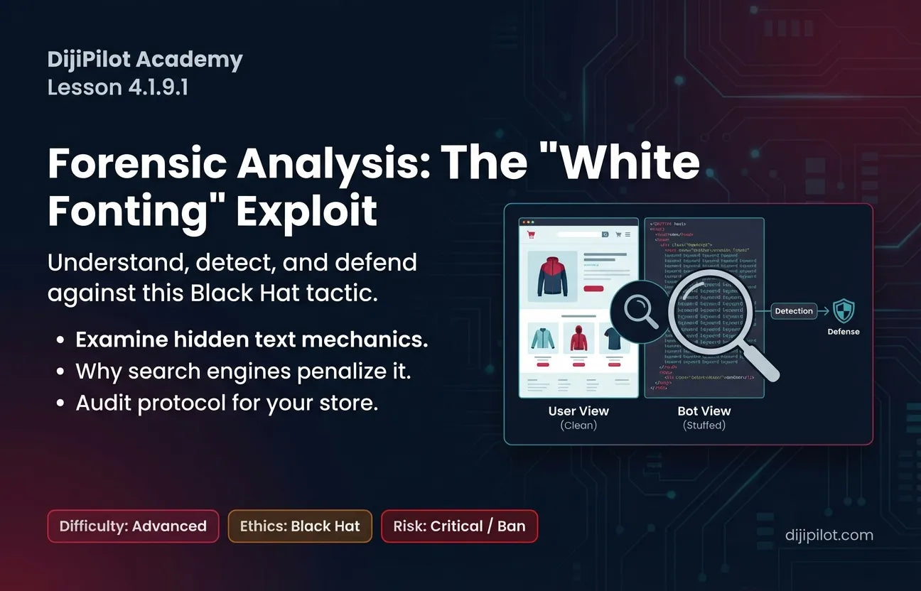 4.1.9.1 - Hiding keywords in white text? (Difficulty: Advanced | Ethics: Black Hat | Path: Scale)