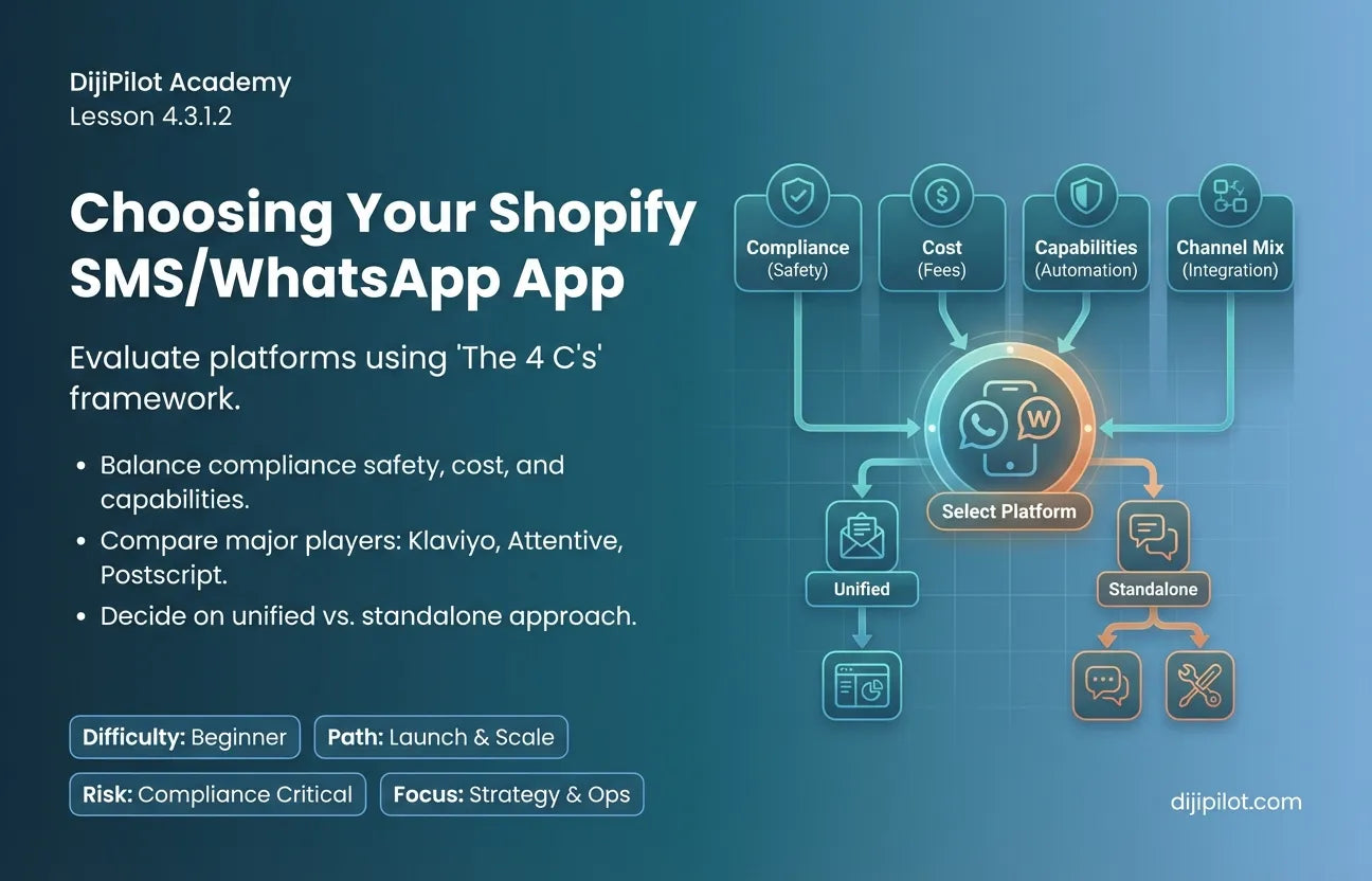4.3.1.2 - How to Choose Your SMS/WhatsApp App for Shopify (Difficulty: Beginner | Path: Launch)