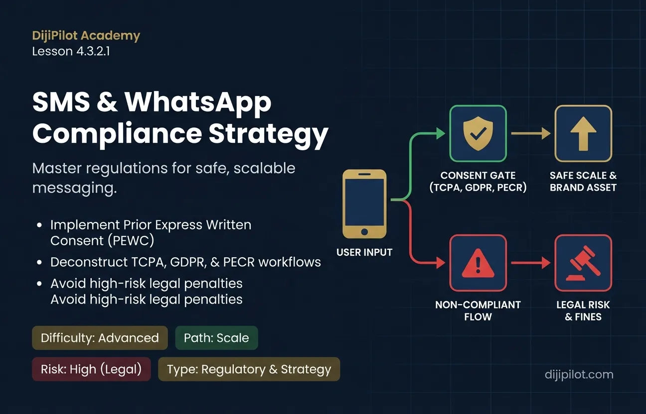 4.3.2.1 - SMS/WhatsApp Consent & Compliance (TCPA/PECR/GDPR) (Difficulty: Advanced | Path: Scale)
