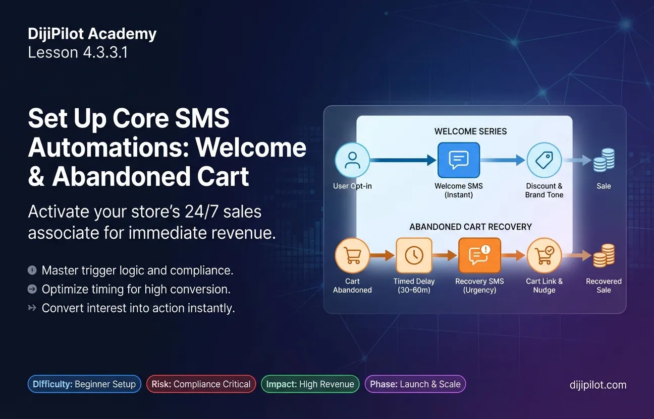 4.3.3.1 - How to Set Up Key SMS Automations (Welcome & Abandoned Cart) (Difficulty: Beginner | Path: Launch)