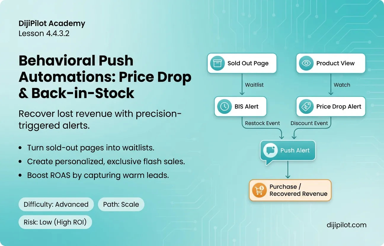 4.4.3.2 - How to Use Push Automations for Price Drop & Back-in-Stock Alerts (Difficulty: Advanced | Path: Scale)