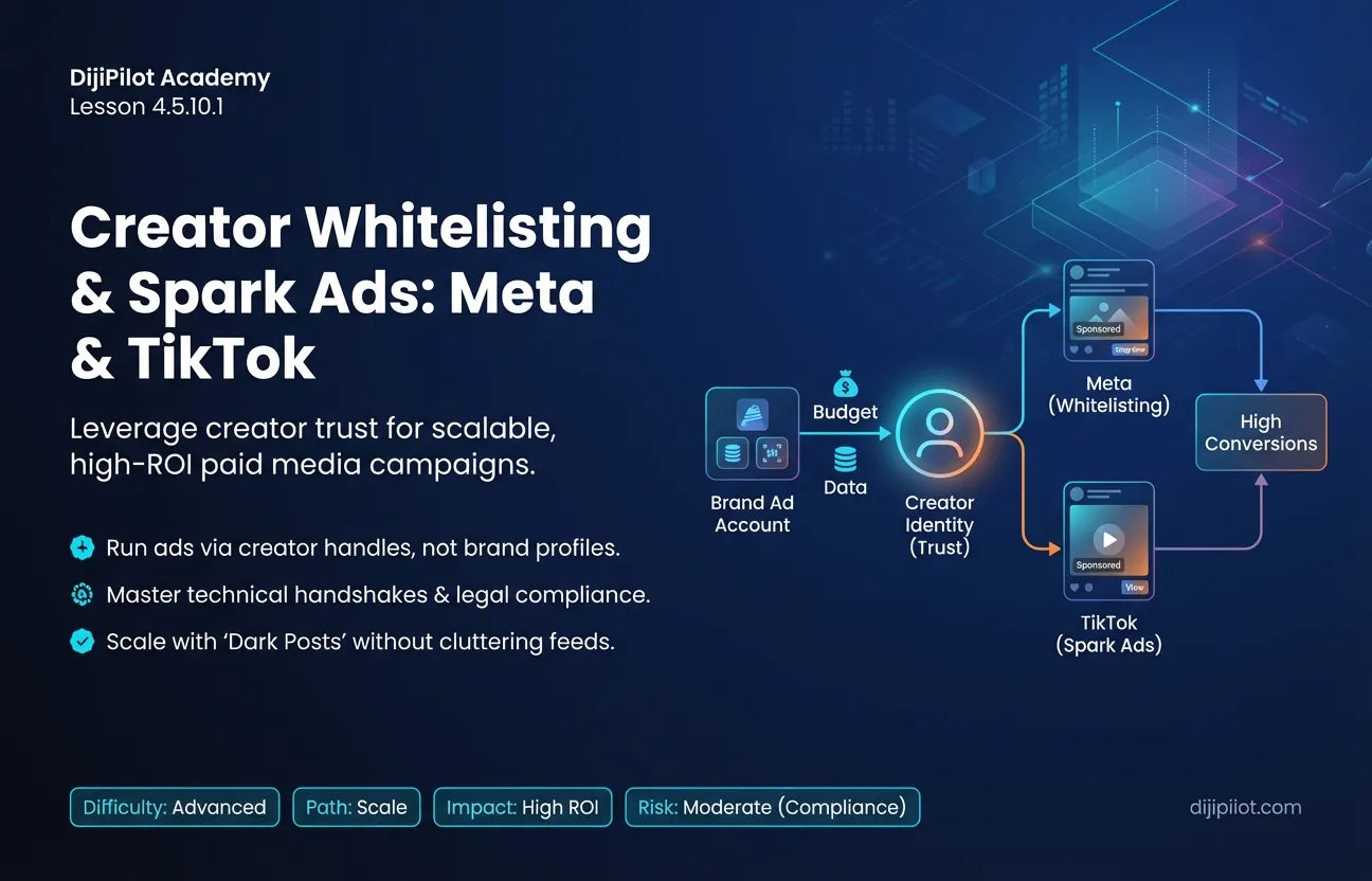4.5.10.1 - What is Creator Whitelisting (Meta) & Spark Ads (TikTok)? (Difficulty: Advanced | Path: Scale)