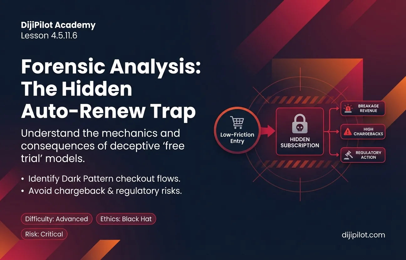 4.5.11.6 - Offering a “Free Trial” with a Hidden Auto-Renew Policy (Difficulty: Advanced | Ethics: Black Hat | Path: Scale)
