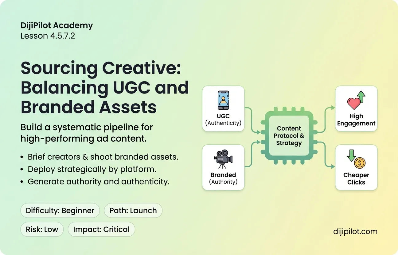 4.5.7.2 - Sourcing Creative: Using UGC vs. Branded Content (Difficulty: Beginner | Path: Launch)