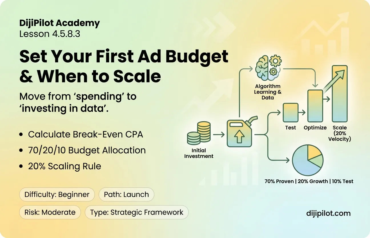 4.5.8.3 - How to Set Your First Ad Budget & When to Scale (Difficulty: Beginner | Path: Launch)