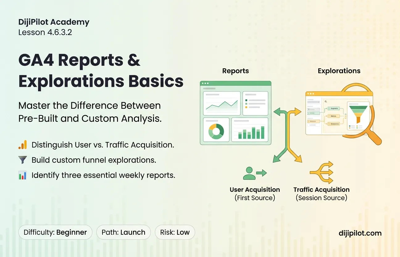 4.6.3.2 - What are the Basic GA4 Reports & Explorations? (Difficulty: Beginner | Path: Launch)