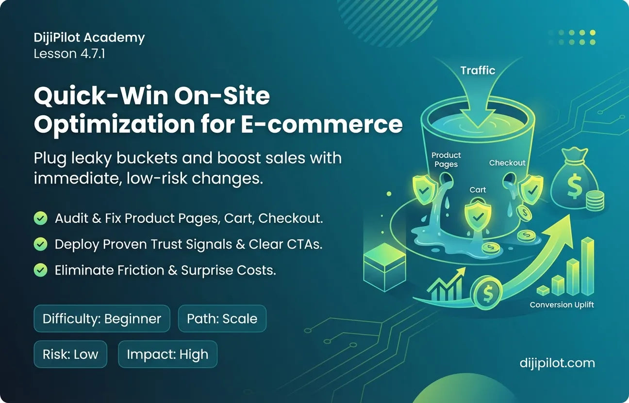4.7.1 - Implementing Quick-Win On-Site Optimization Changes to Increase Sales (Difficulty: Beginner | Path: Scale)