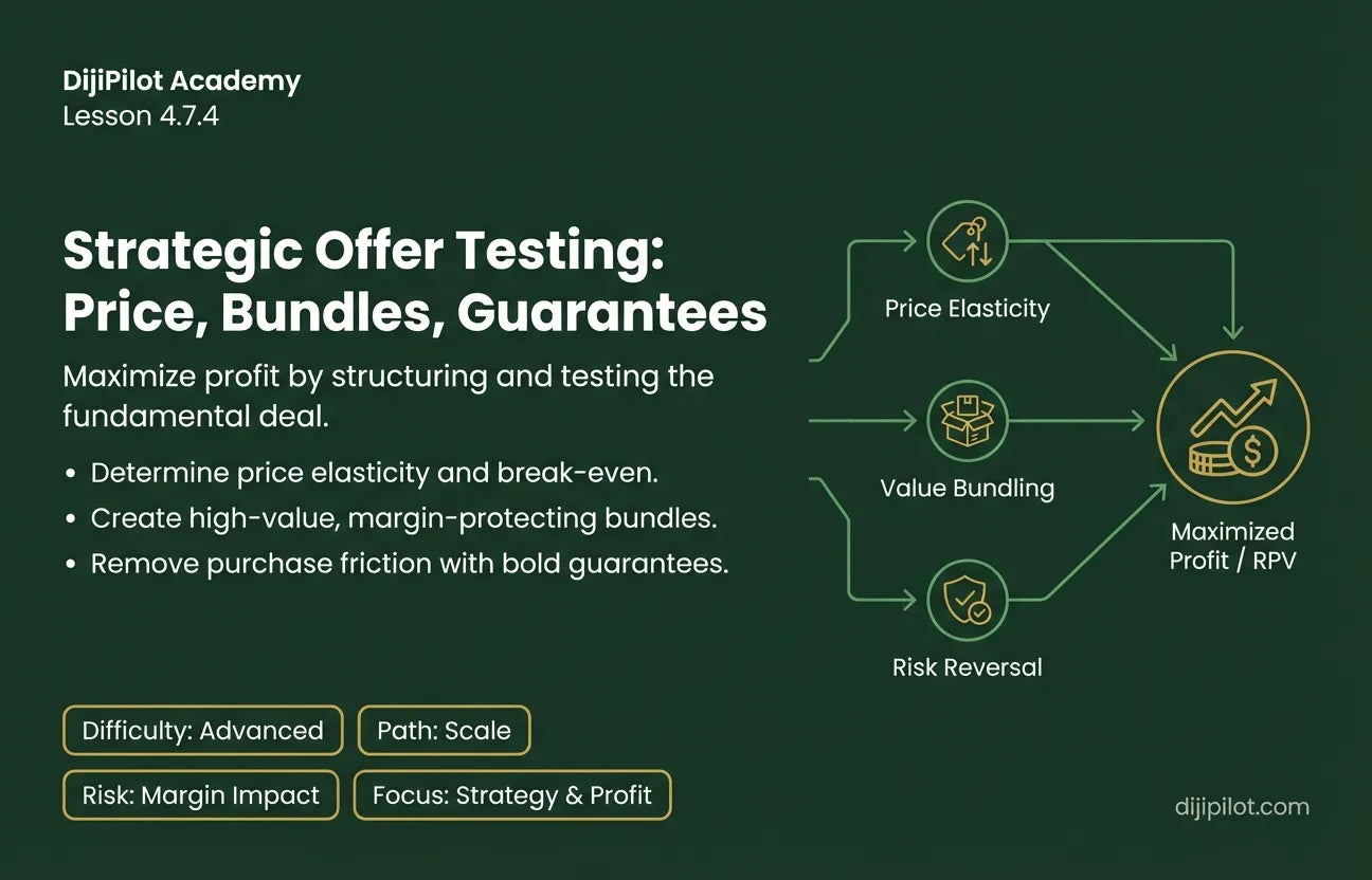4.7.4 - How to Test an Offer: Price vs. Bundle vs. Guarantee (Difficulty: Advanced | Path: Scale)