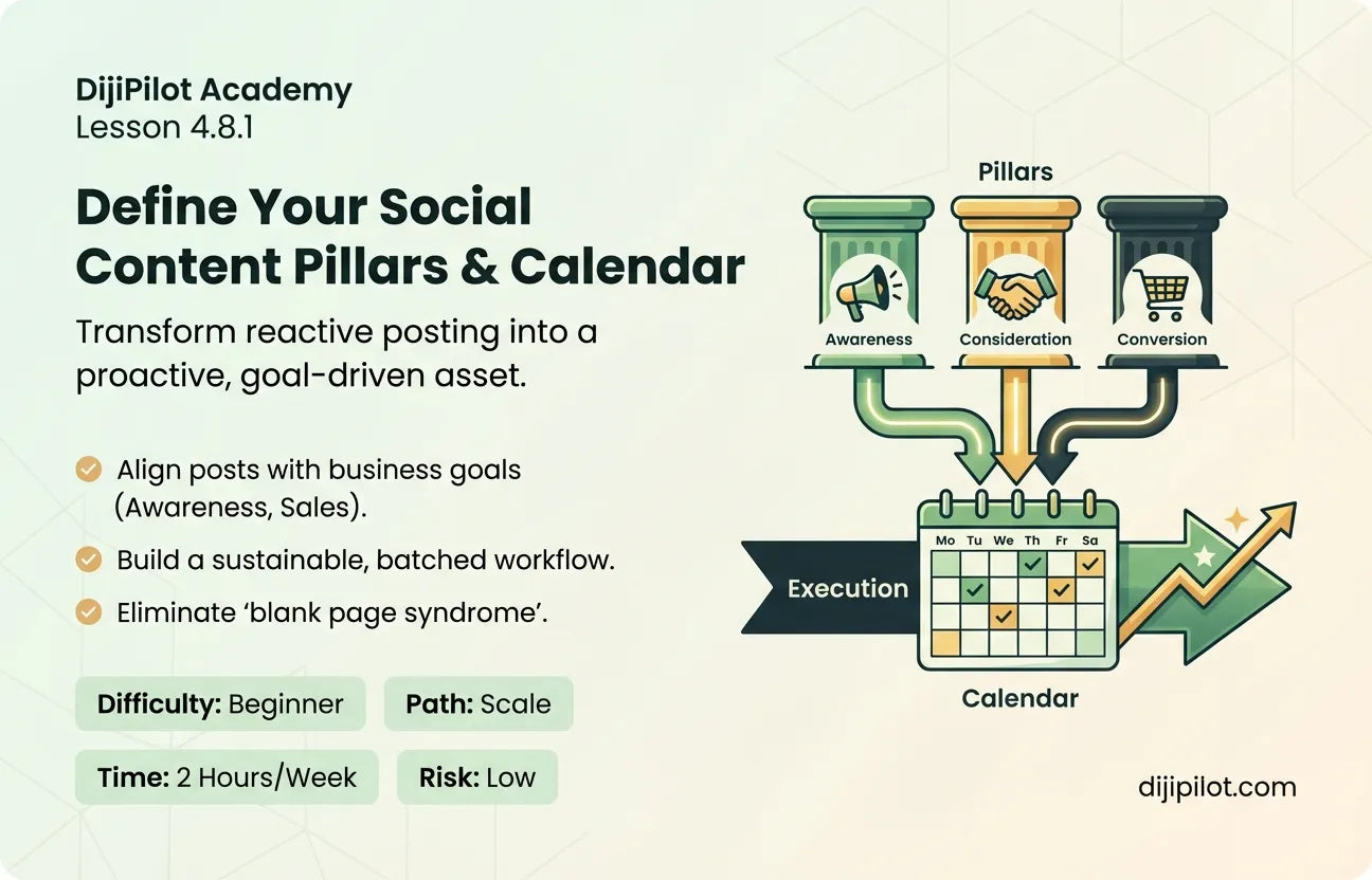 4.8.1 - How to Define Your Social Content Pillars & Calendar (Difficulty: Beginner | Path: Scale)