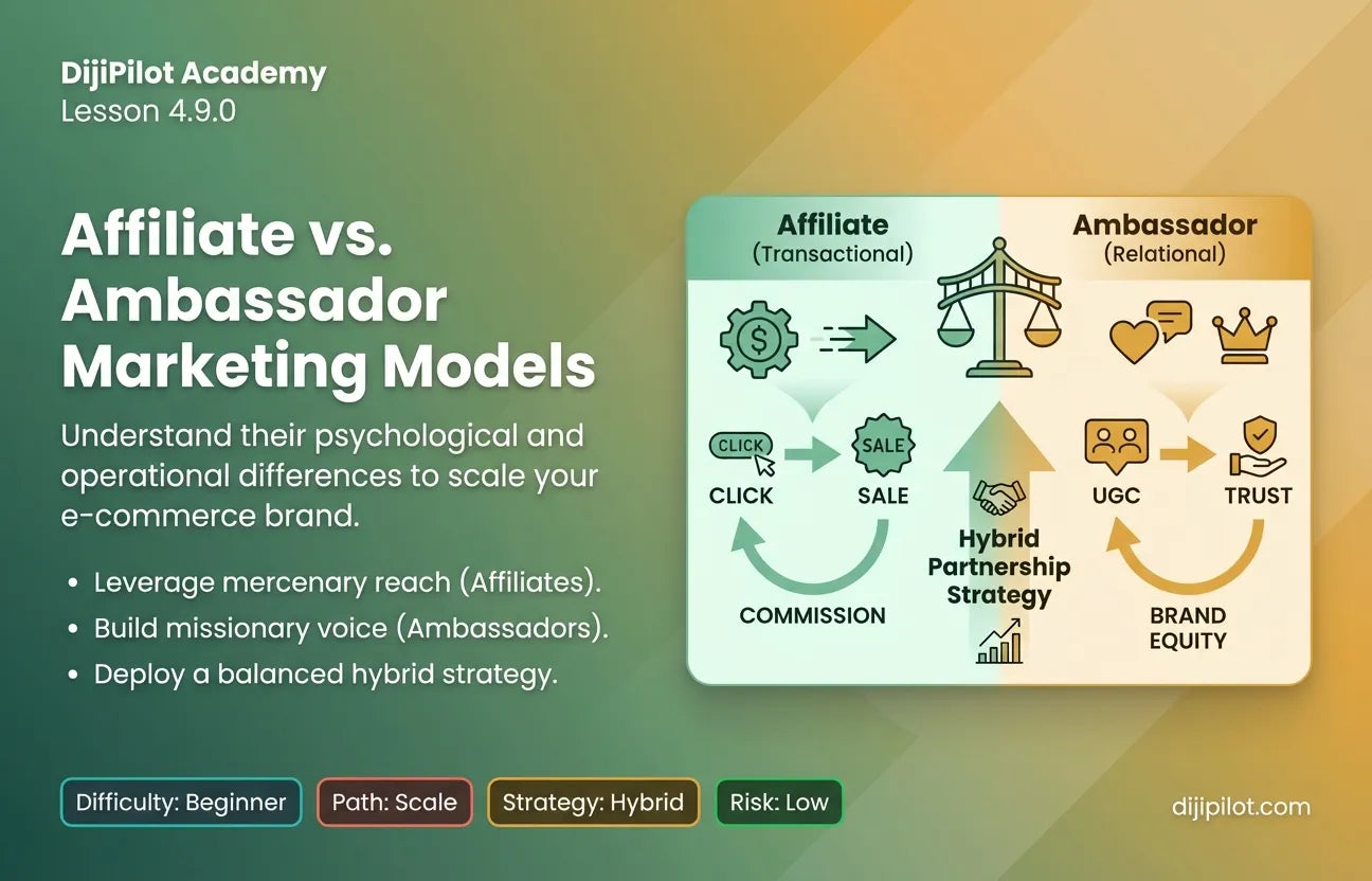 4.9.0 - Defining Affiliate vs. Ambassador Marketing Models for E-commerce (Difficulty: Beginner | Path: Scale)