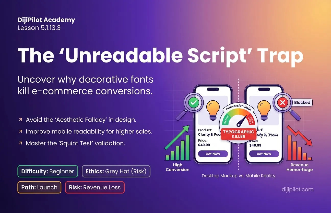 5.1.13.3 - The "Unreadable Script": Fancy Fonts That Customers Can't Read (Difficulty: Beginner | Ethics: Grey Hat | Path: Launch)