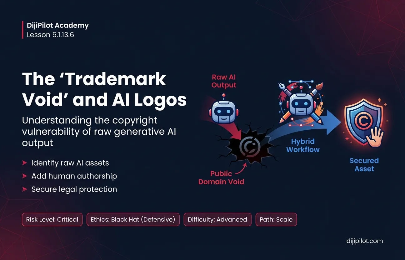 5.1.13.6 - The "Trademark Void": Why You Cannot Copyright Raw AI-Generated Logos (Difficulty: Advanced | Ethics: Black Hat | Path: Scale)