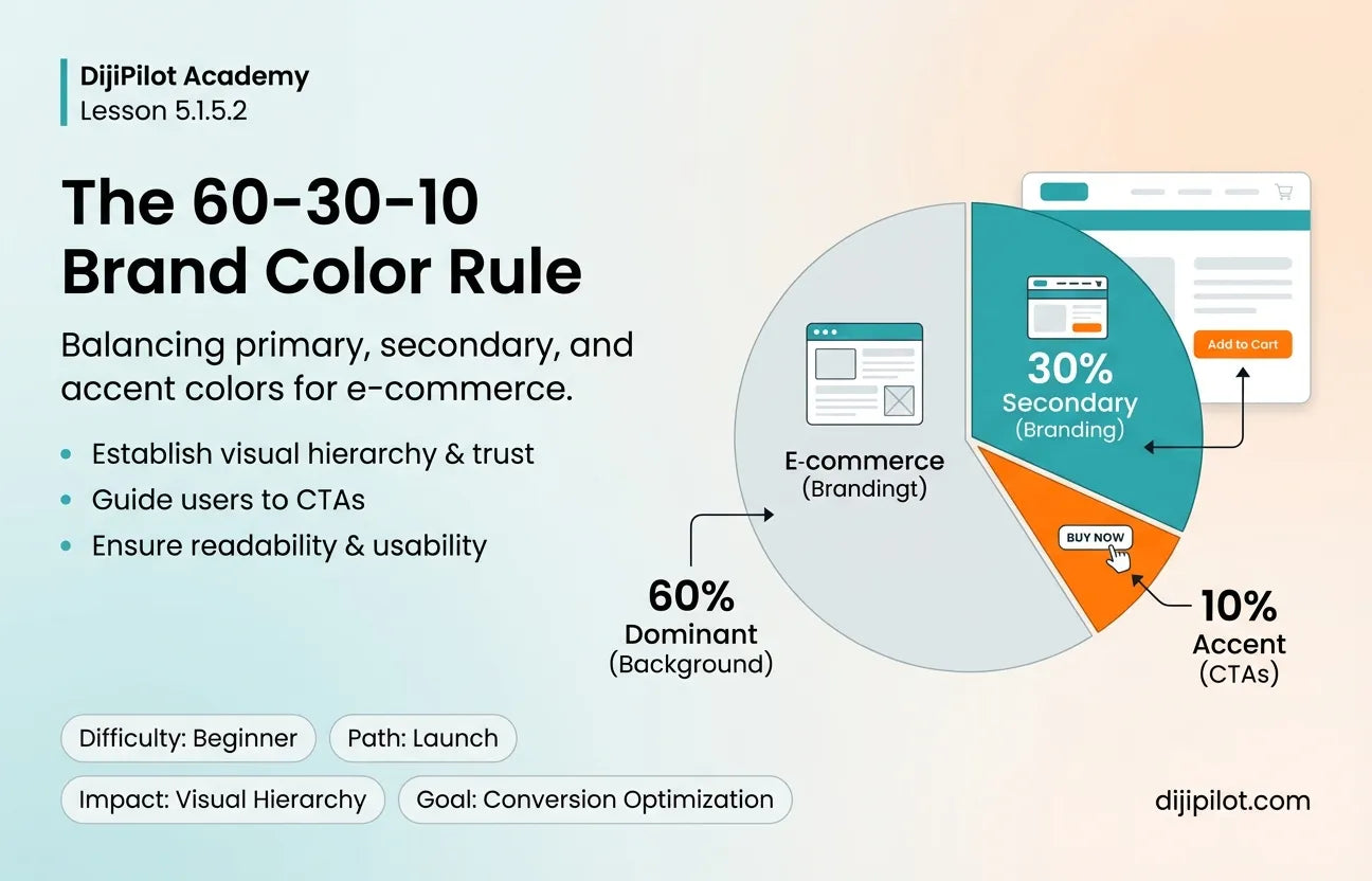 5.1.5.2 - The 60-30-10 Rule: Balancing Primary, Secondary & Accent Brand Colors (Difficulty: Beginner | Path: Launch)