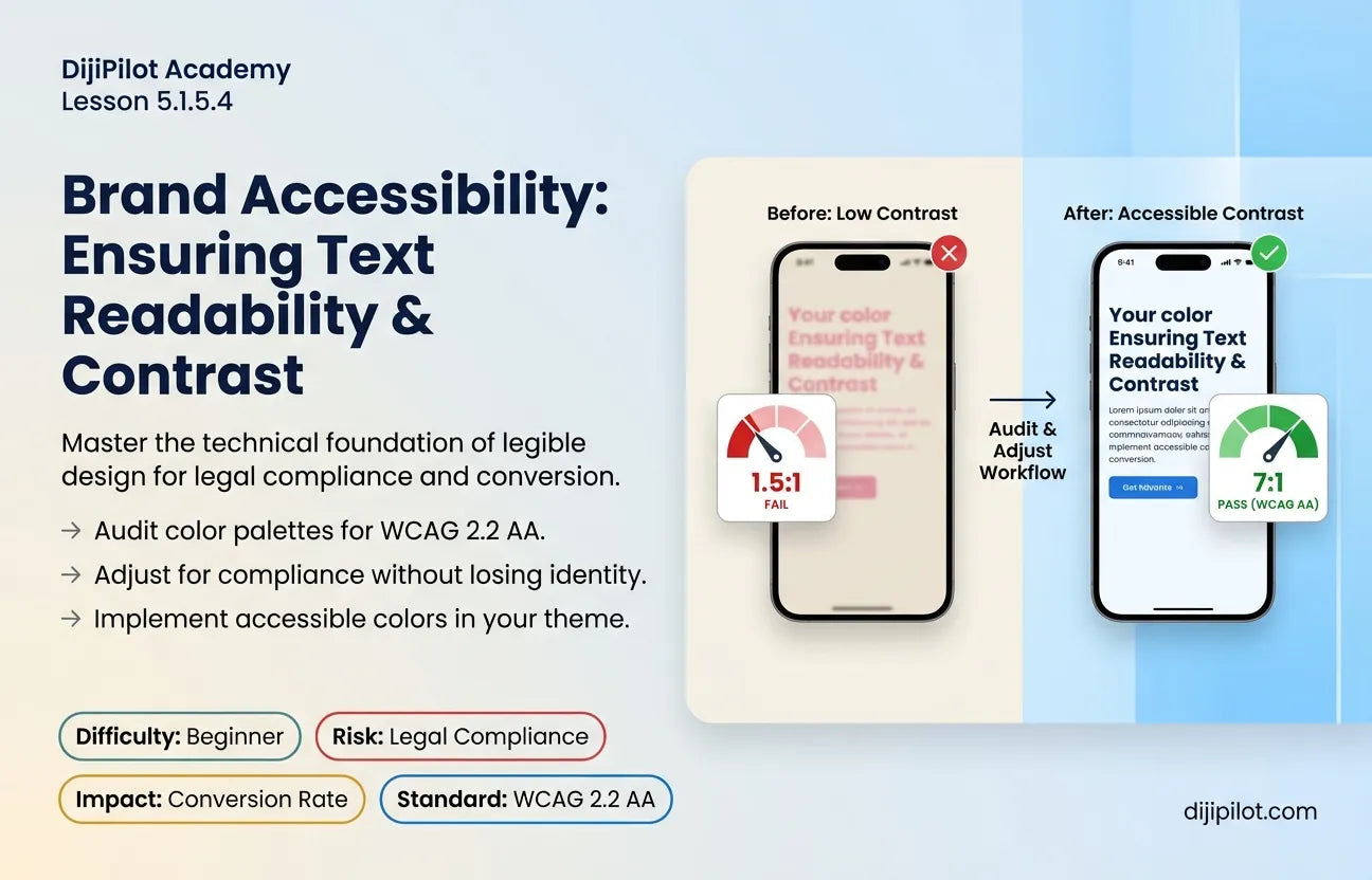 5.1.5.4 - Brand Accessibility: Ensuring Text Readability & Contrast (Difficulty: Beginner | Path: Launch)