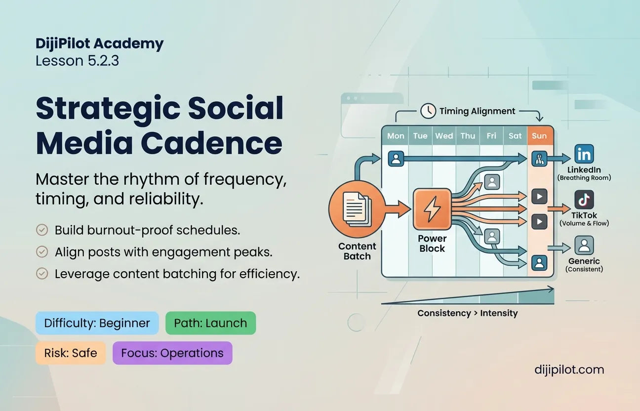 5.2.3 - Setting a Realistic Social Posting Cadence (Difficulty: Beginner | Path: Launch)
