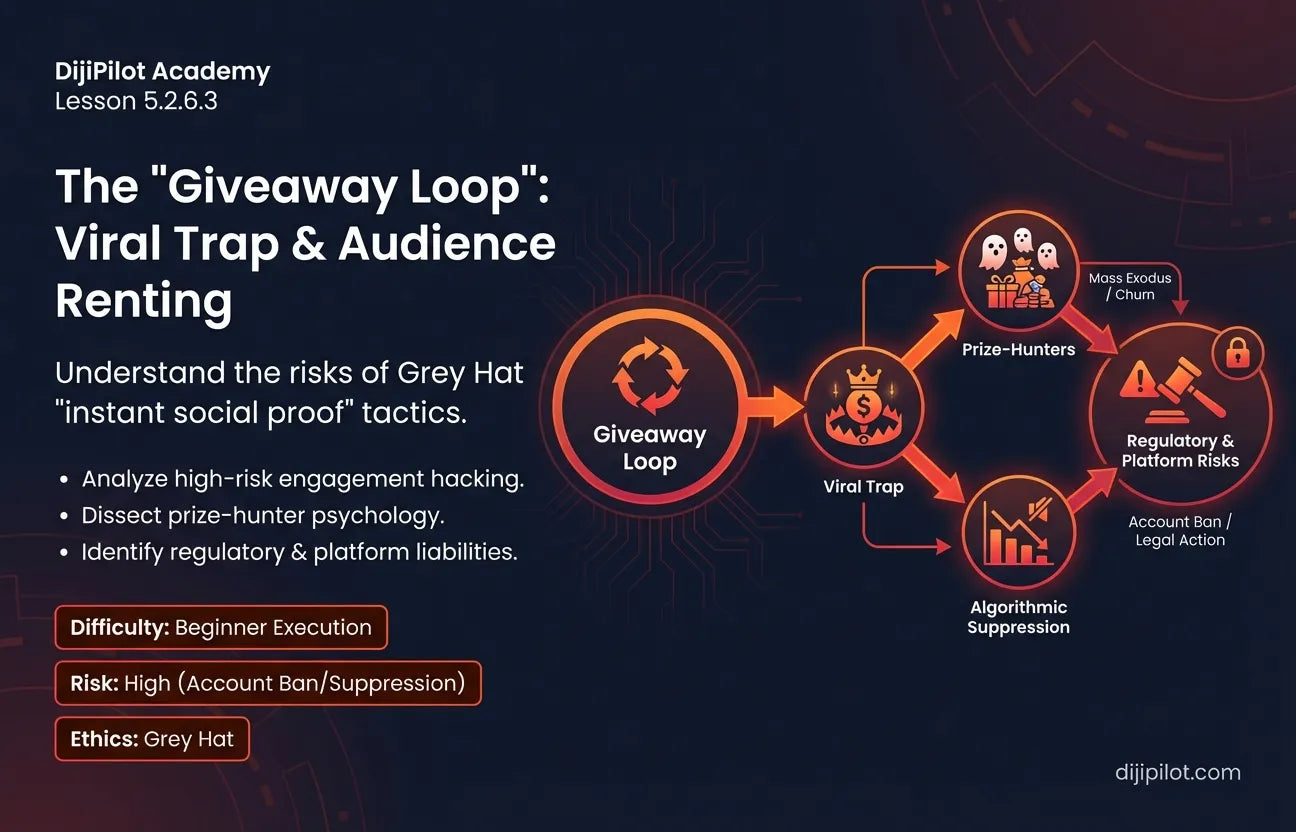 5.2.6.3 - The "Giveaway Loop": Partnering with 50 brands to force users to follow everyone (churns instantly) (Difficulty: Beginner | Ethics: Grey Hat | Path: Launch)