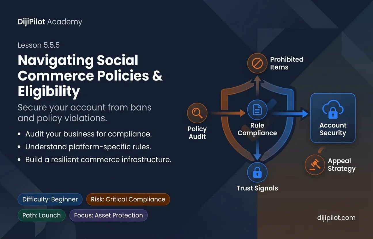 5.5.5 - Navigating Social Commerce Policies & Eligibility (Difficulty: Beginner | Path: Launch)