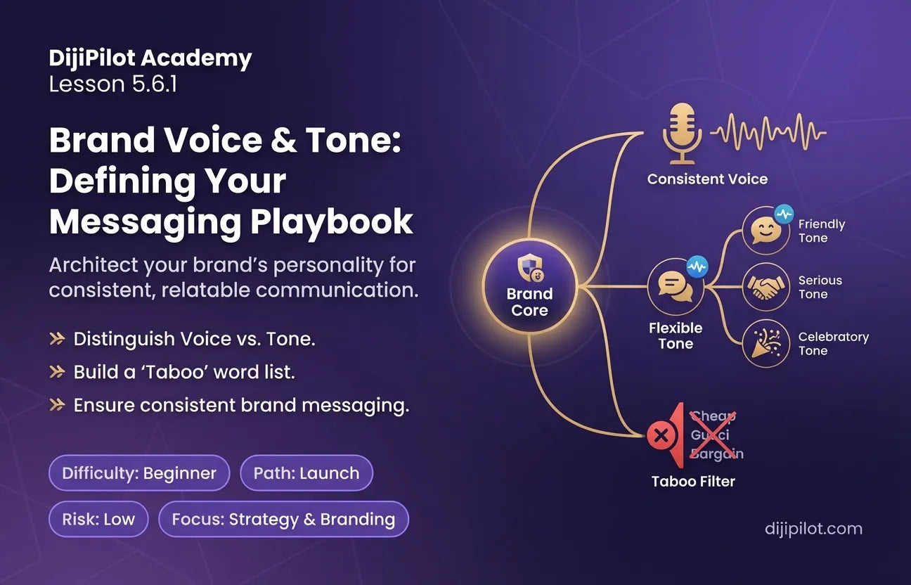 5.6.1 - Defining Your Brand Voice, Tone & The 'Taboo' Word List (Difficulty: Beginner | Path: Launch)