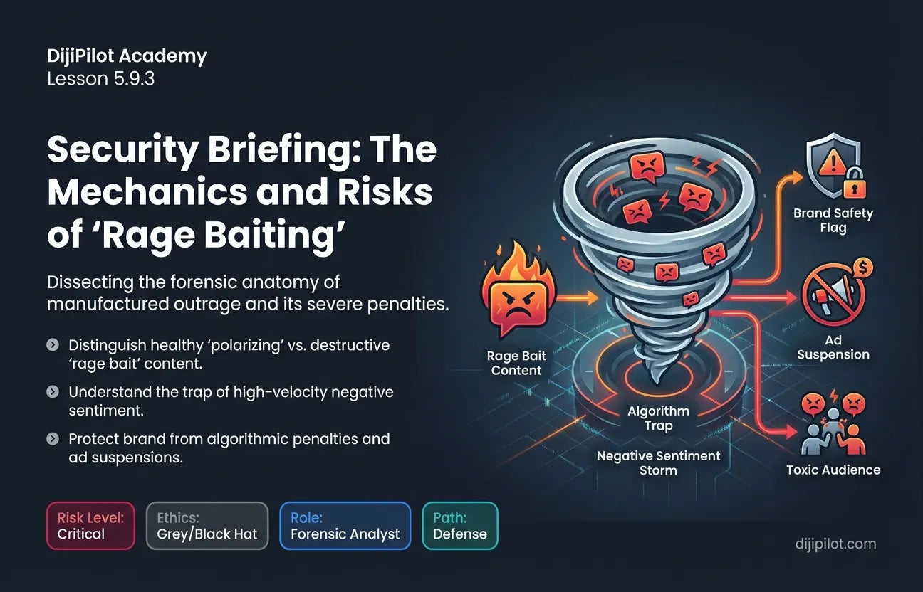 5.9.3 - Rage Baiting: Intentionally creating offensive content to drive comment engagement (Difficulty: Advanced | Ethics: Grey Hat | Path: Scale)