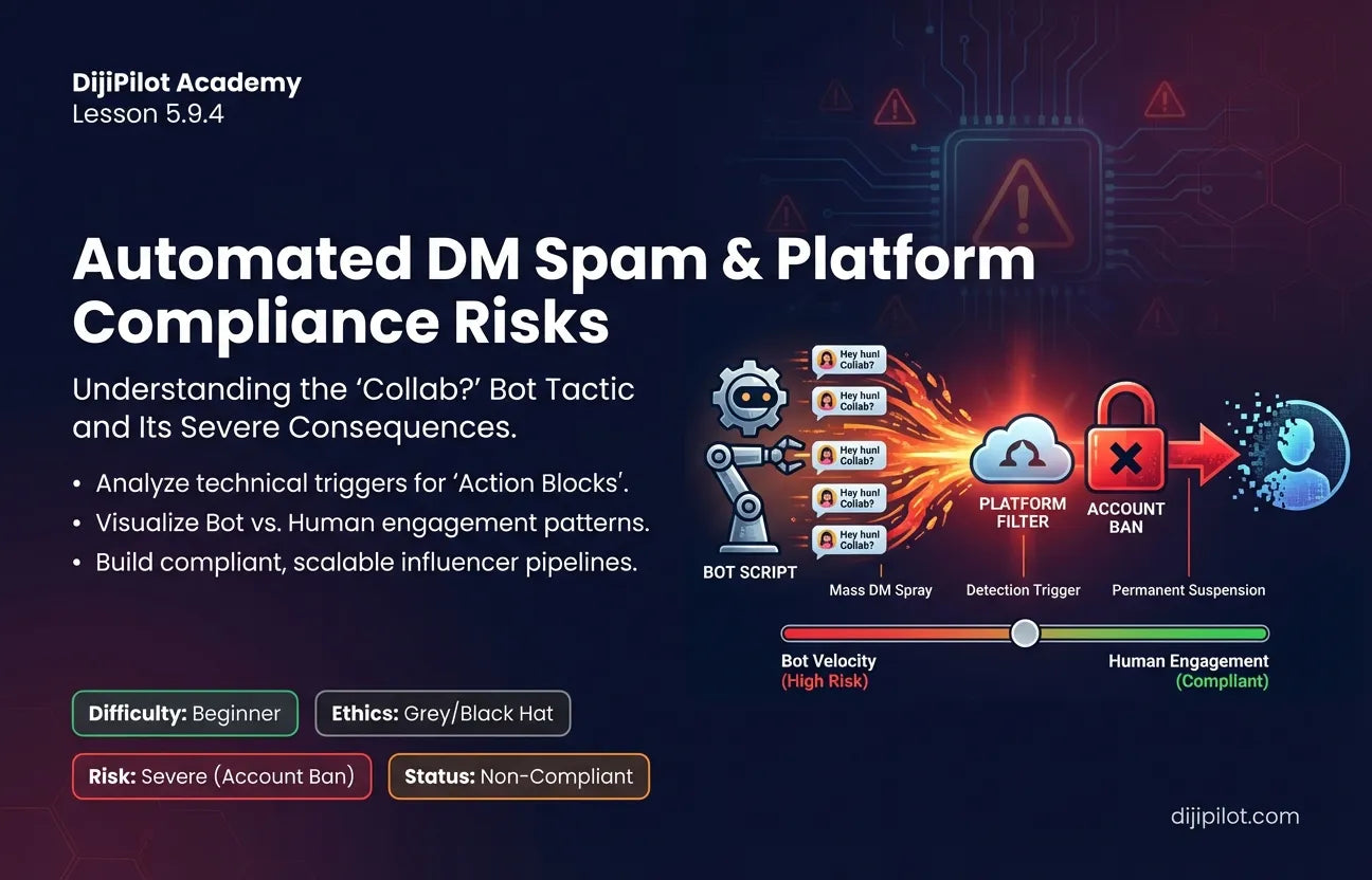 5.9.4 - Automating DMs: Spamming "Collab?" messages to thousands of accounts per day (Difficulty: Beginner | Ethics: Grey Hat | Path: Launch)