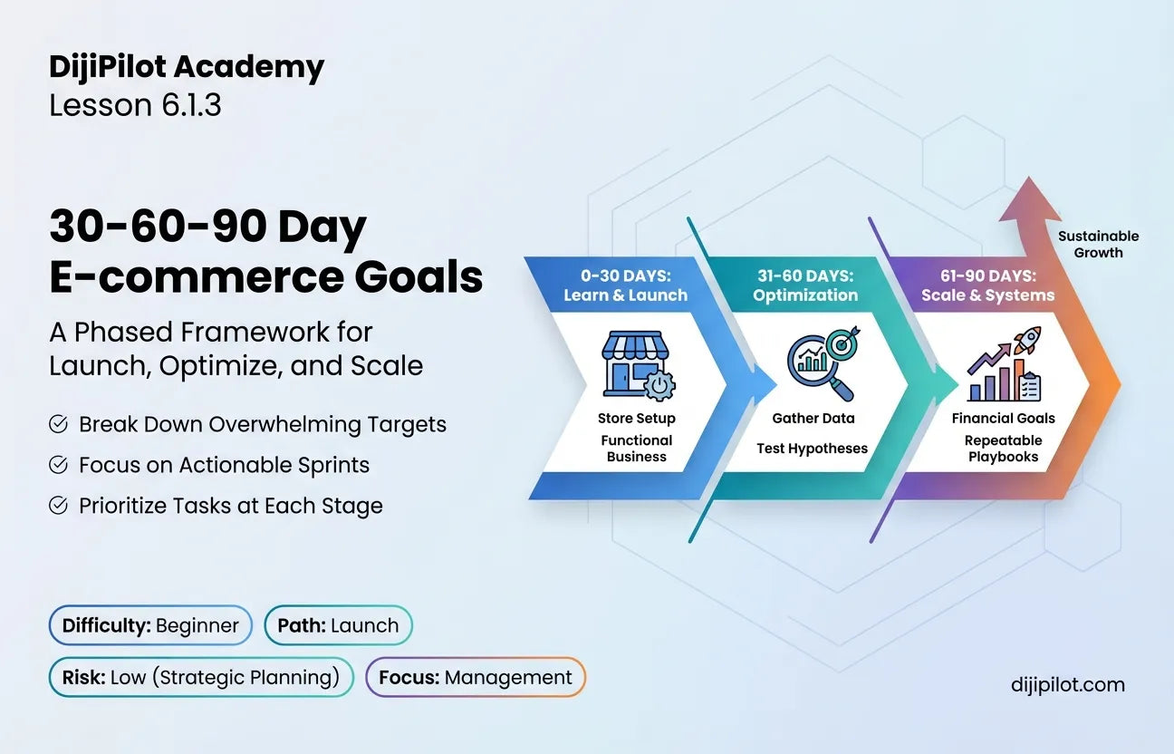 6.1.3 - Setting Your 30, 60, and 90-Day E-commerce Goals (Difficulty: Beginner | Path: Launch)