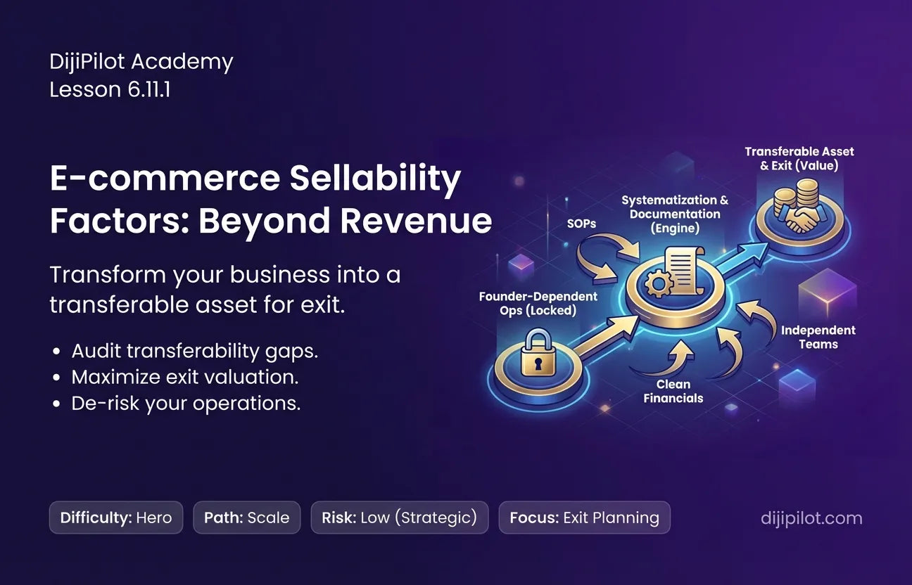 6.11.1 - Identifying the Key Factors That Make an E-commerce Business Sellable (Difficulty: Hero | Path: Scale)