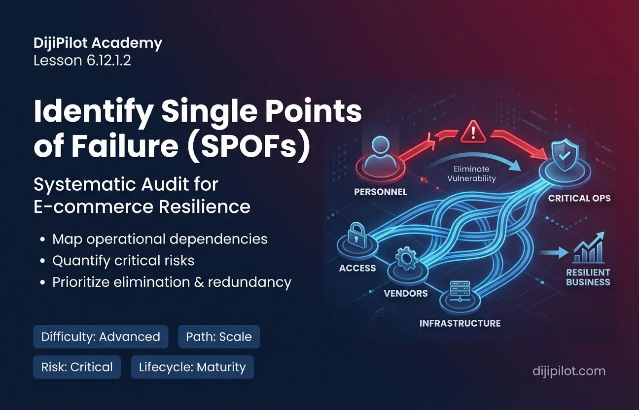 6.12.1.2 - How to Identify Your Single Points of Failure (SPOFs) in Your E-commerce Operations (Difficulty: Advanced | Path: Scale)