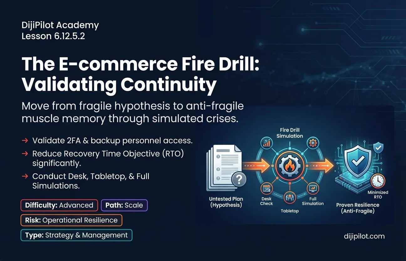 6.12.5.2 - How to Test & Update Your E-commerce Continuity Plan (The “Fire Drill”) (Difficulty: Advanced | Path: Scale)