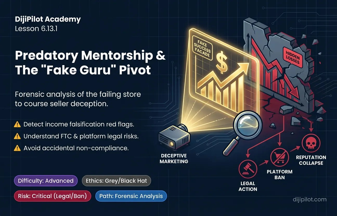 6.13.1 - Predatory Mentorship: Selling courses on "How to Scale" because your actual store is failing (Difficulty: Advanced | Ethics: Grey Hat | Path: Scale)