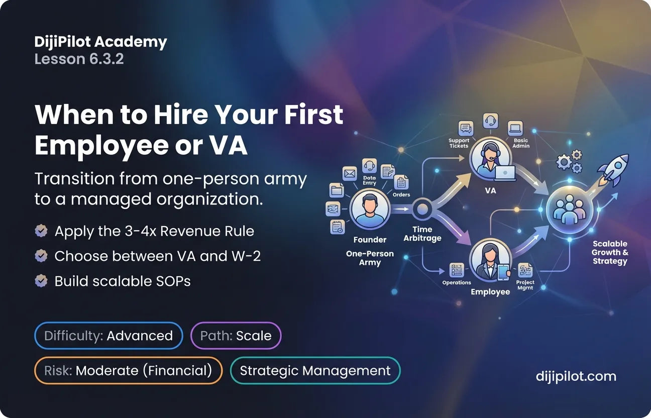 6.3.2 - When to Hire Your First Employee or VA (Difficulty: Advanced | Path: Scale)