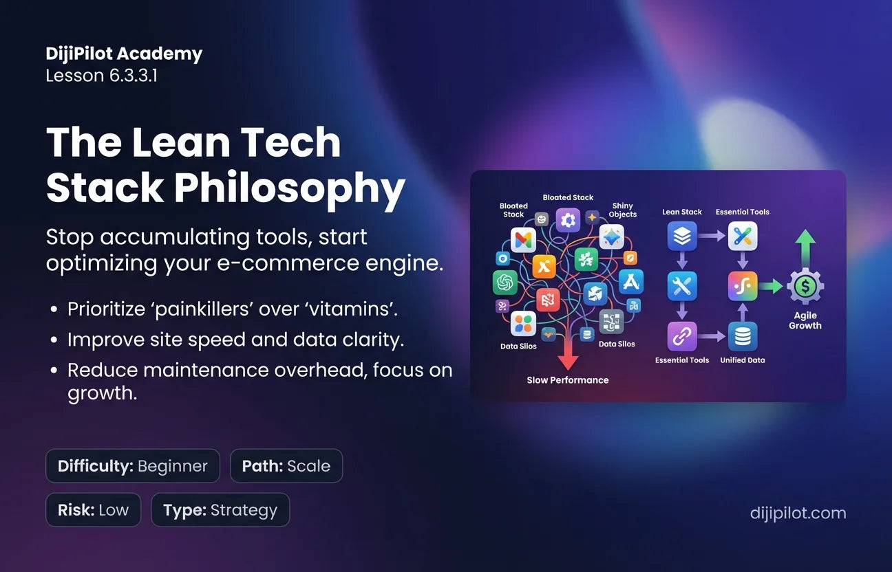6.3.3.1 - The Philosophy of a Lean E-commerce Tech Stack (Difficulty: Beginner | Path: Scale)