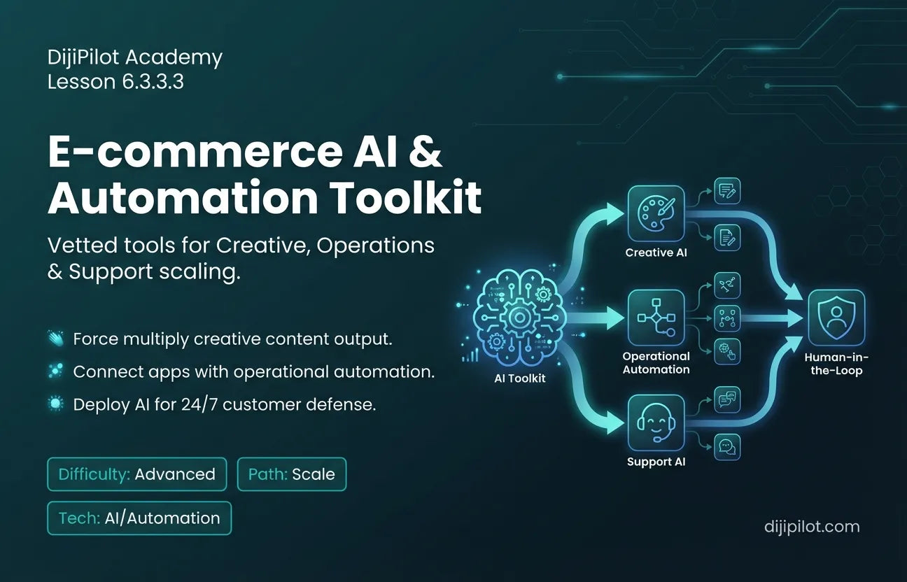 6.3.3.3 - The E-commerce AI & Automation Toolkit: Vetted Tools for Creative, Operations & Support (Difficulty: Advanced | Path: Scale)
