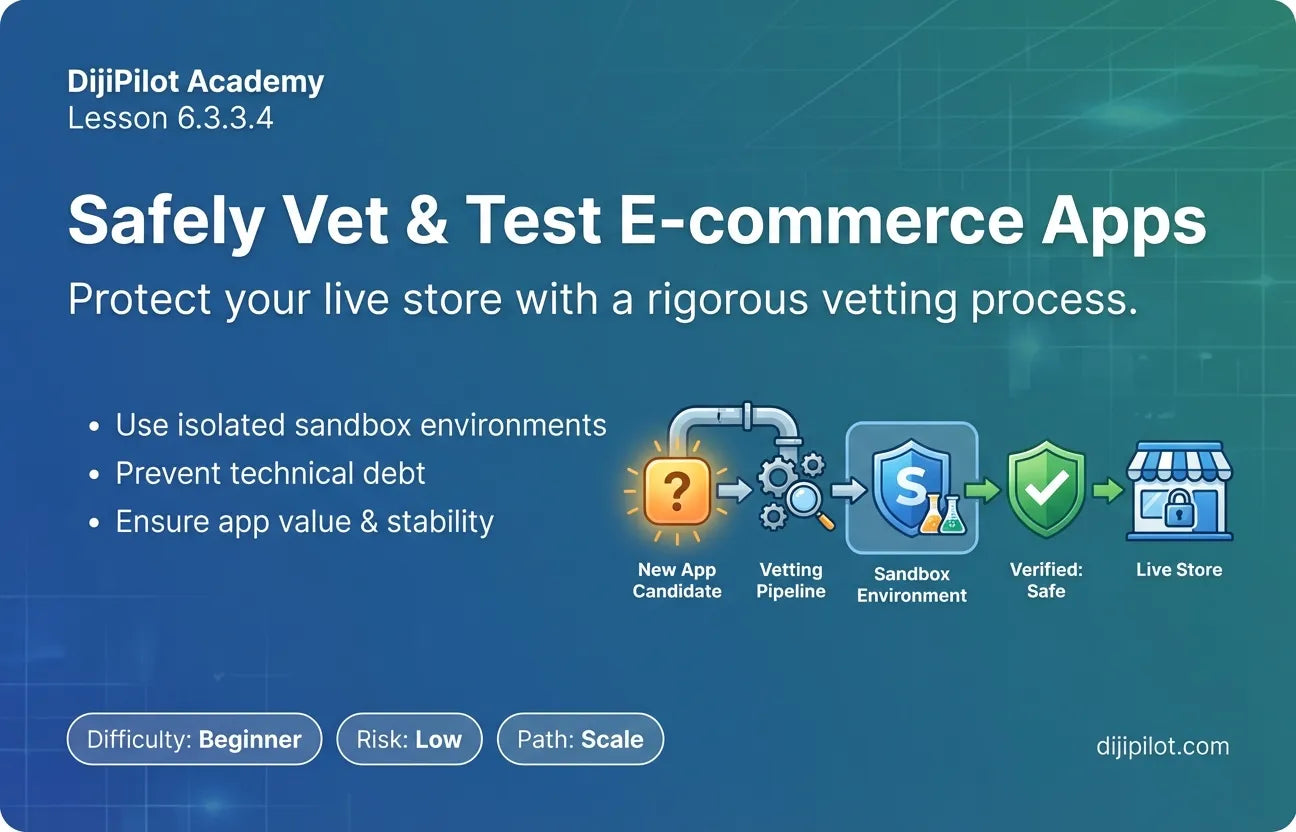 6.3.3.4 - How to Vet and Test a New App Safely for Your E-commerce Store (Difficulty: Beginner | Path: Scale)