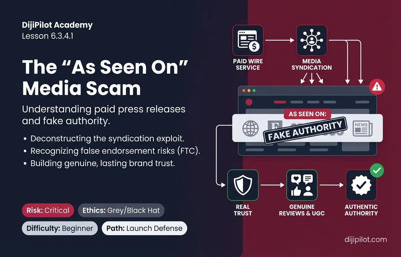 6.3.4.1 - The "As Seen On" Scam: Paying for a press release just to put the Forbes/CNN logos on your site (Difficulty: Beginner | Ethics: Grey Hat | Path: Launch)