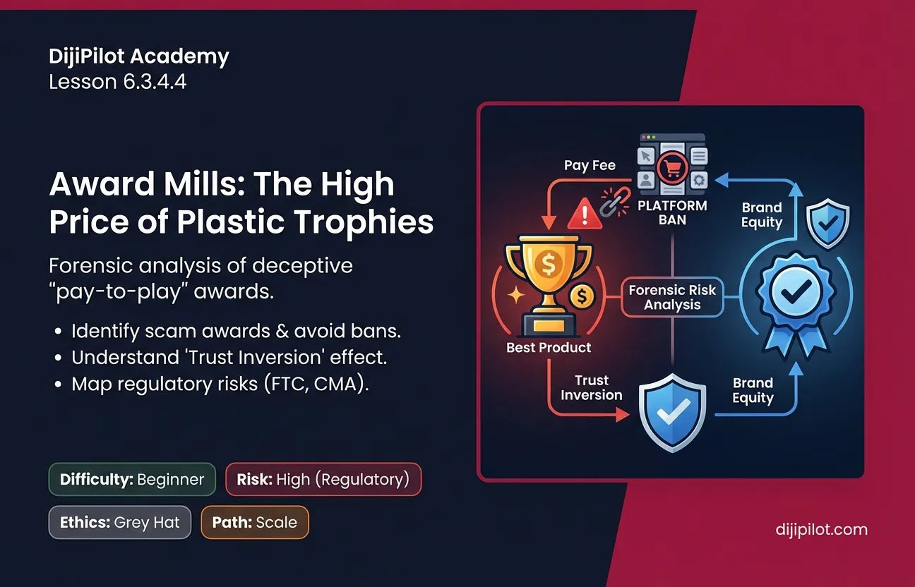 6.3.4.4 - Award Mills: Paying entry fees to win "Best Product" awards that no one has heard of (Difficulty: Beginner | Ethics: Grey Hat | Path: Scale)