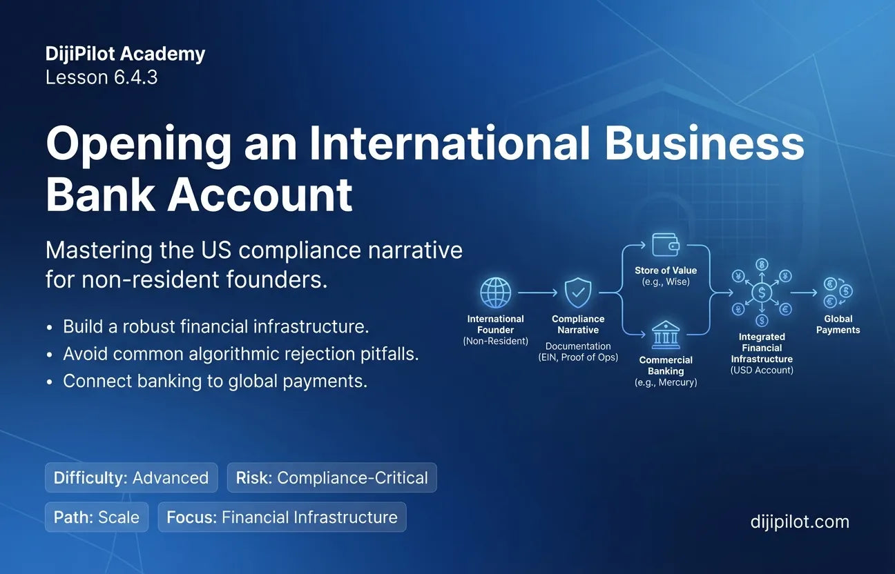 6.4.3 - How to Open an International Bank Account for Your Business (Difficulty: Advanced | Path: Scale)
