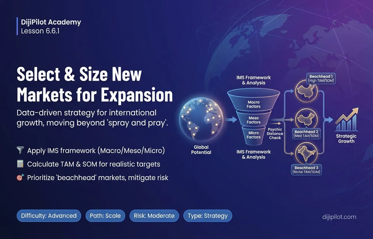 6.6.1 - How to Select & Size New Markets for Expansion (Difficulty: Advanced | Path: Scale)