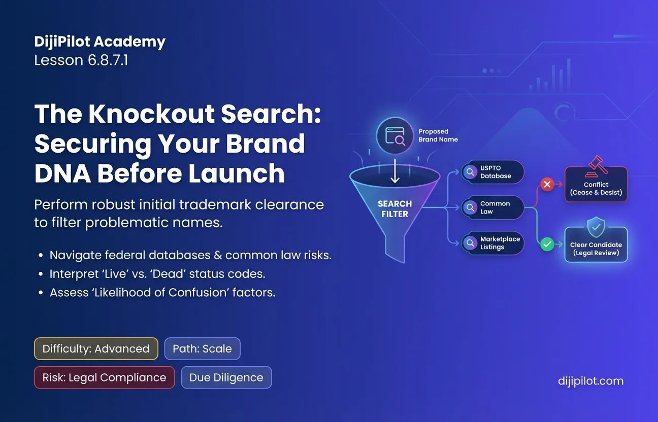 6.8.7.1 - How to Conduct a Basic Trademark Search (Difficulty: Advanced | Path: Scale)