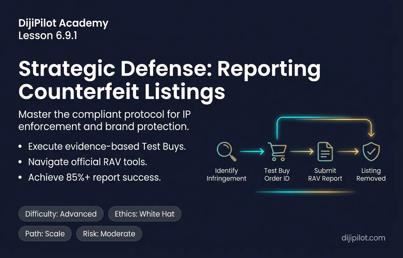 6.9.1 - Reporting Counterfeit Competitor Listings (Difficulty: Advanced | Ethics: White Hat | Path: Scale)
